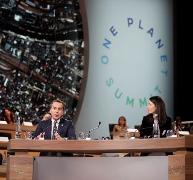 Am 12. Dezember 2017 fand Klimagipfel in Paris statt. Im Bild Bundeskanzler Christian Kern (l.).